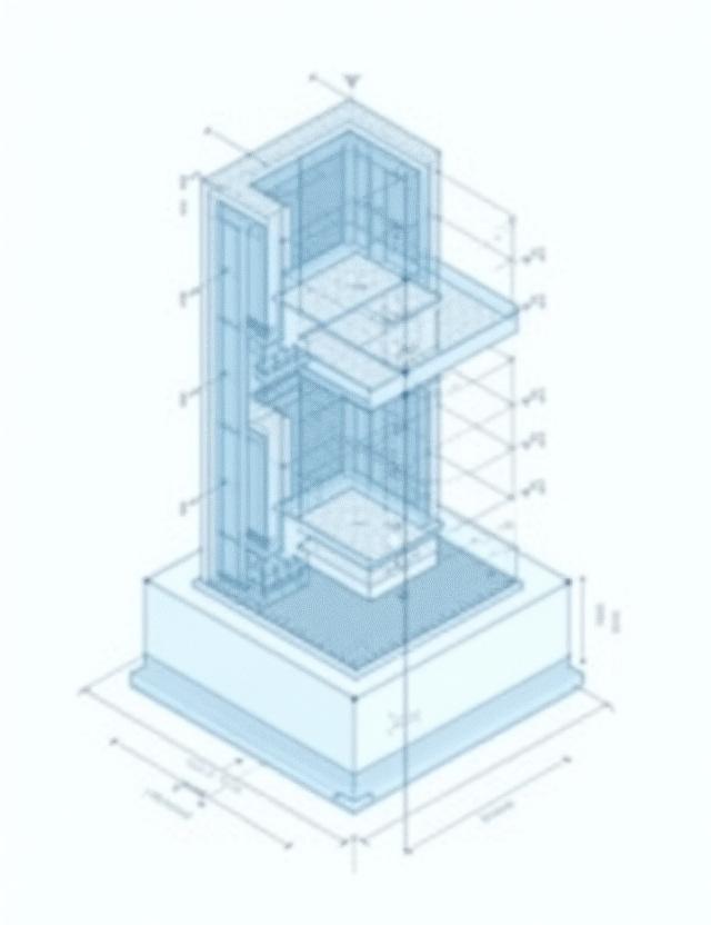 Cross-section technical drawing of a vertical garden system