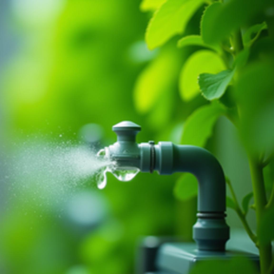 Close up of an automated vertical garden irrigation system